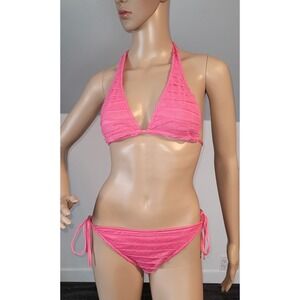 Women's Pink Lined Sexy Bikini Adjustable Straps Polyester fits Small  SL4208